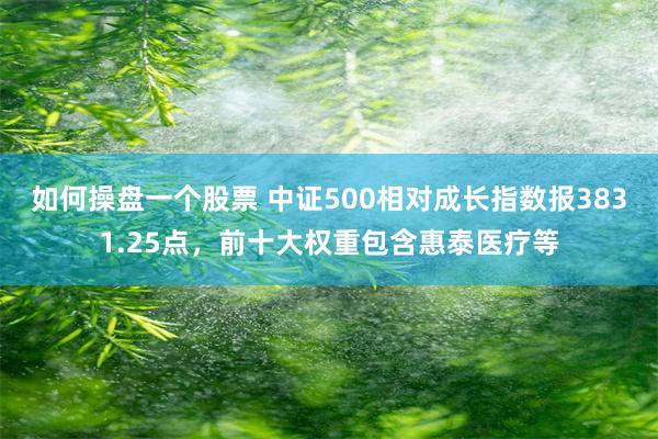 如何操盘一个股票 中证500相对成长指数报3831.25点，前十大权重包含惠泰医疗等