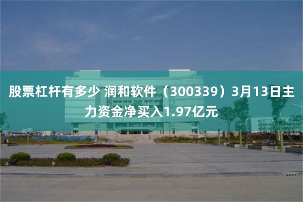 股票杠杆有多少 润和软件（300339）3月13日主力资金净