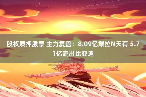 股权质押股票 主力复盘：8.09亿爆拉N天有 5.71亿流出