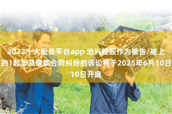 2022十大配资平台app 沧兴控股作为被告/被上诉人的1起